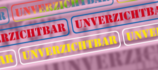 Bild mit dem Wort unverzichtbar auf rosa Grund